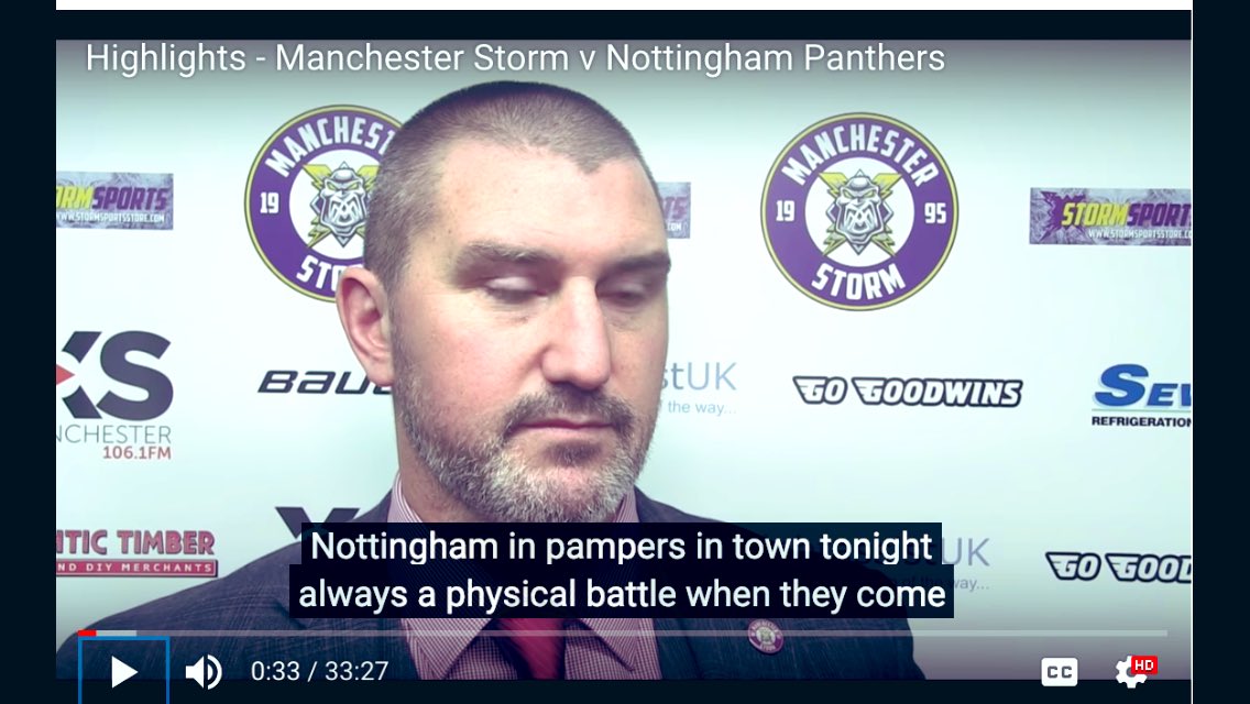 The @Mcr_StormTV @YouTube page now has captions enabled to assist those with hearing difficulties.

Or for those who’d prefer to mute the audio. We’re 👀’ing at you @steelershockey fans.

However it seems the YouTube audio pixies have beef with @PanthersIHC!

#NotOurFault #Honest