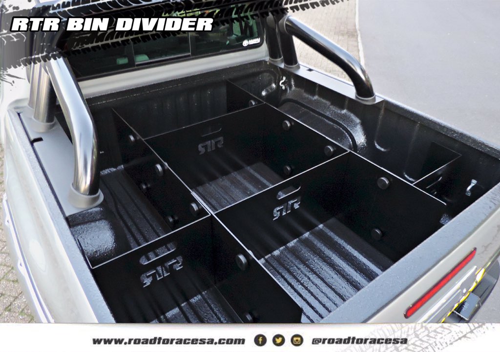 Tired of everything rolling around your bakkie bin? Check out our RTR bin dividers👌 Adjustable and collapsible 🙌🏻 Contact your nearest RTR store for more information or email us info@roadtoracesa.com 
#bestinthebusiness #quality#transformation #bindivider #onlyatRTR #CT #sandton