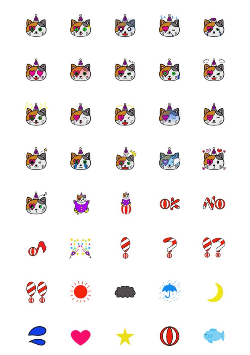 dpLINE2's tweet image. 絵文字も作ってみたので
良かったらぜひぜひ～o(^o^)o
[修正版 ねこピエロ]
line.me/S/emoji/?id=5c…