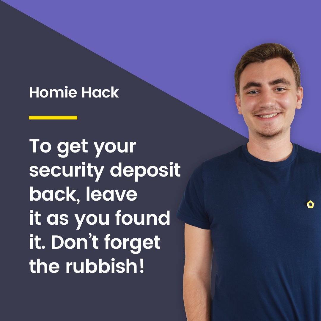 Our #homiehack today is a kind reminder for those of you leaving your rented domain soon. It'll be a shame to get a deduction from your deposit because of rubbish!
If you want to know more about deposits or getting then back in full, check out our blog --> buff.ly/2C15Dbm