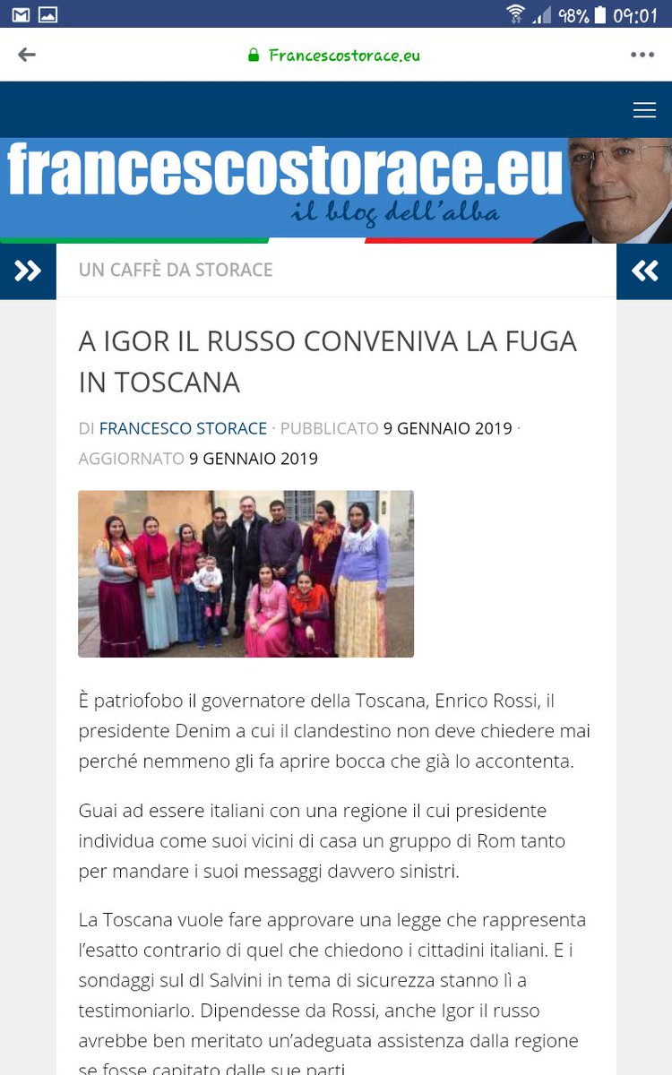 marisaLaDestra's tweet photo. @Storace #newstyling
📌A #IGORILRUSSO CONVENIVA LA FUGA IN #TOSCANA
#9gennaio☕da.@Storace✍#editoriale #sovranista
DIRITTI ai #clandestini
E gli ITALIANI si mettano in fila
Accade con il #patriofobo gov.#EnricoRossi
#decretosicurezza #Salvini
#LEGALITA' negata
#Stato
#ilblogdiStorace🖊 https://t.co/znQkkZL795