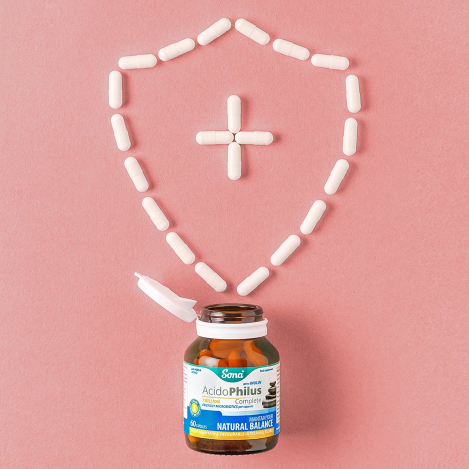 Build your natural defences with Sona #Acidophilus Complete. #Probiotics help to boost your immunity and support your digestive system when you need it most. Help your body defend itself this winter with Sona Acidophilus Complete. #SonaHealth