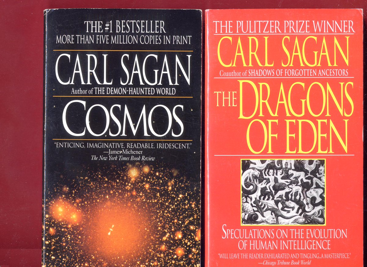 2 Carl Sagan books: COSMOS & The Dragons of Eden: Speculations on the Evolution of Human Intelligence #CarlSagan #Sagan #COSMOS #TheDragonsOfEden Free ...