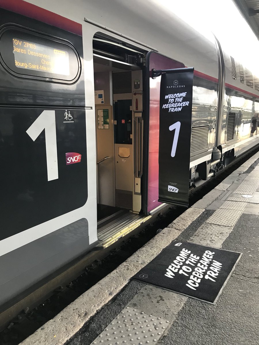 benlanciot's tweet photo. Aujourd’hui, le monde de la #Communication et de l’#Innovation se rend au 9ème Sommet #LesNapoleons à bord du #TGV Ice Breaker spécial. #GroupeSNCF partenaire de ce formidable événement. 
#ProgressVal2019
#TGVSpécial https://t.co/cRqv8KHSLf