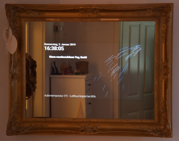 JoergGODev's tweet photo. SmartMirror #madewithunity and @ProjectFlogo build as some between the years development and Christmas gift for my #smarthome more Details here https://t.co/JlVwcXGUyY #tibcospirit https://t.co/gLhzZvWXYT
