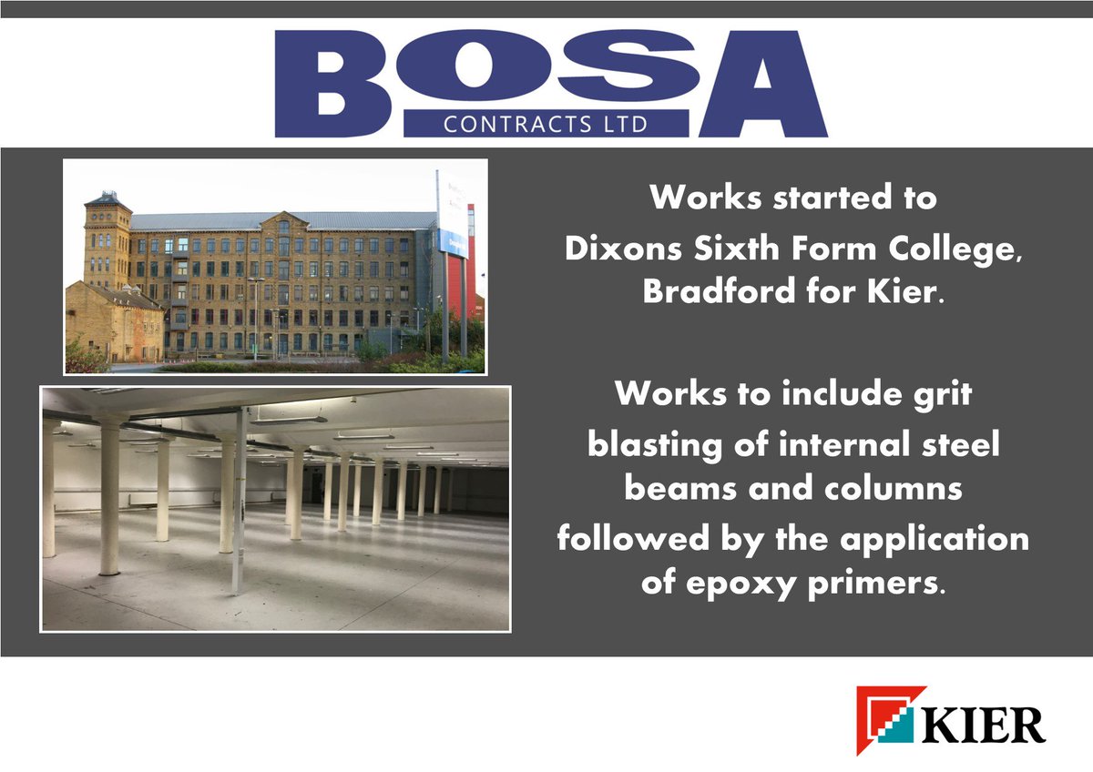 Works underway at Dixons Sixth Form College in #Bradford for our client <a href="/kiergroup/">Kier Group</a> #gritblasting #bosacontracts