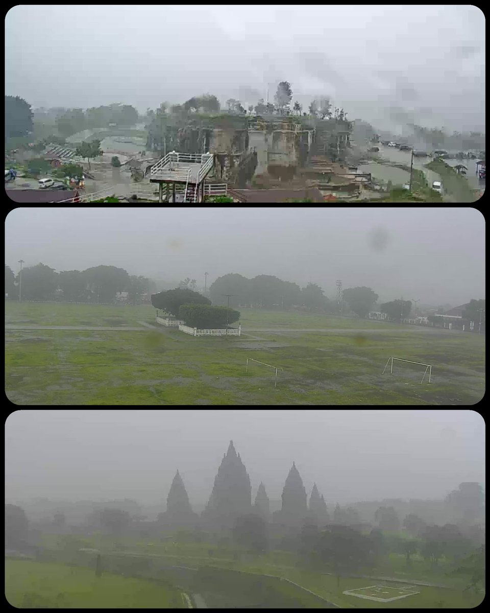 Sore ini, hujan merata di wilayah Jogja..

Membasahi Tebing Breksi, Alun2 Utara &amp; Prambanan..

Jgn lupa kenakan mantel &amp; payung nggih utk yg bepergian..

Jaga kesehatan, seperti aku menjagamu.. #eeeaaa 

#HujanMembuatkuRindu