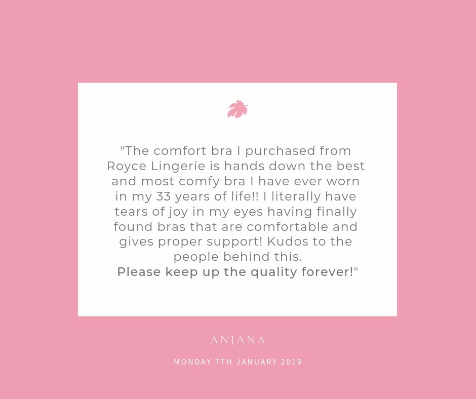 Thank you for the amazing review Anjana. ⭐️⭐️⭐️⭐️⭐️

Now to bring even more joy... the Supreme Comfort bra is in our sale and currently has 30% off!!! royce-lingerie.co.uk/post-surgery-b…