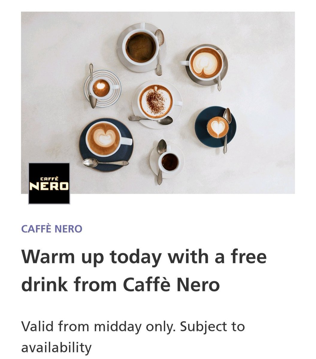 O2GuruLennySale's tweet image. Grab a Free Hot Beverage to keep warm today on us at Caffe Nero using the #O2Priority which is a great reason #WhyO2 is a great network for giving back to you the customer. Pop into store today if you need help setting up the app at @MiddletonShop #WhyO2Wednesday #O2Middleton