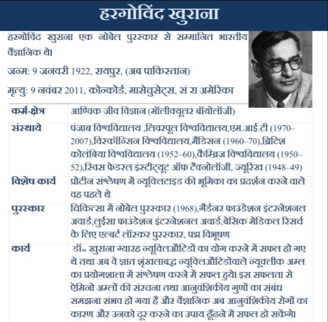 नोबल पुरस्कार विजेता एवं महान चिकित्सा वैज्ञानिक
हरगोविंद खुराना-एक परिचय
क्लिक करें -
https://www.civilhindipedia.com/blogs/blog_post/introduction-to-hargovind-khurana …
#HarGobindKhorana #Medical #NobelPrize #Science #Physicians #medicine #Doctors #WednesdayWisdom #WednesdayMotivation #wednesdaythoughts #WednesdayMorning
