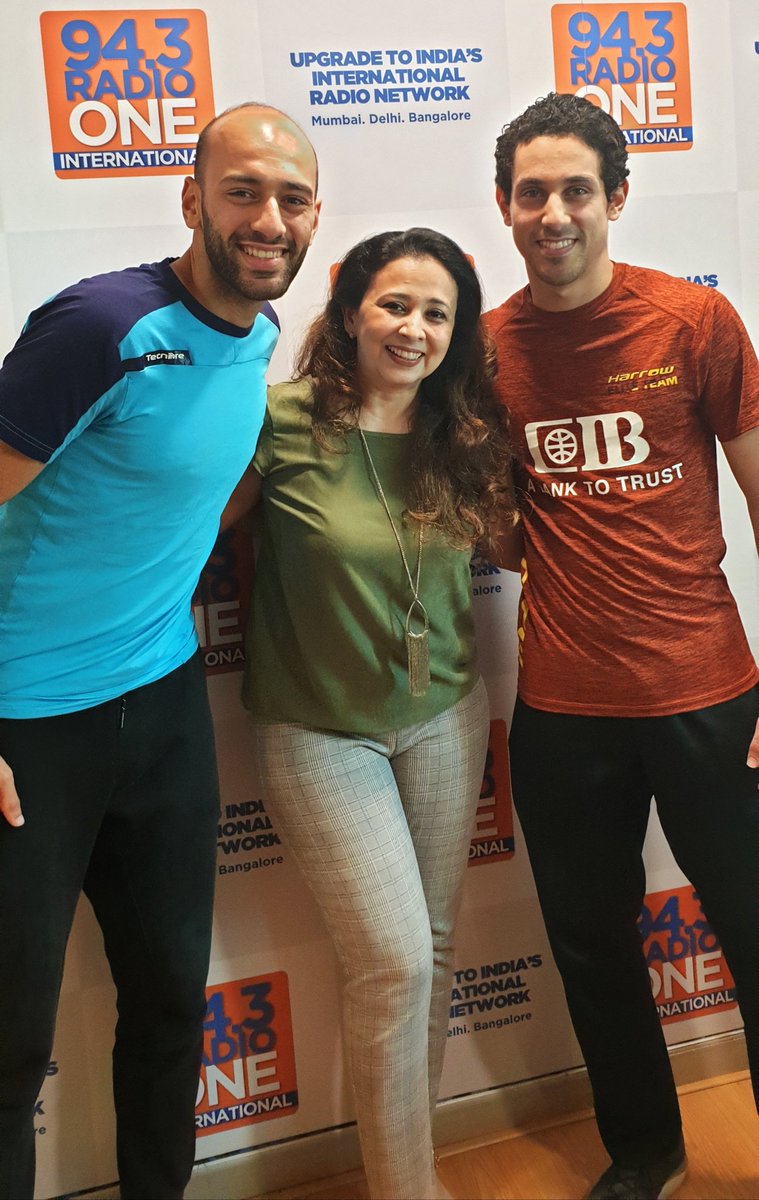 They don't just beat 'em, they SQUASH 'em!Gotta thank the BIG BOYS of Squash ,TarekMomen & MarwanElShorbagy for an awesome connect on #DriveMumbai Catch them in the all glass #Thunderdome at the CCIInt'l JSW @INSSquashCircuit 2019 partnered by @943RadioOne @maelshorbagy @TkMomen