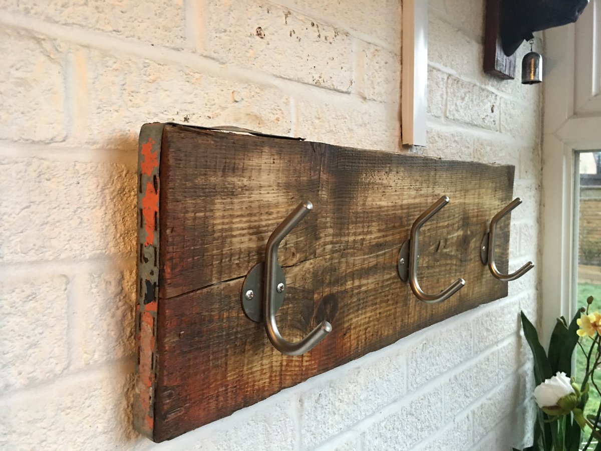 dan_workshop's tweet image. Coat rack made from old scaffold board #handmade #furniture