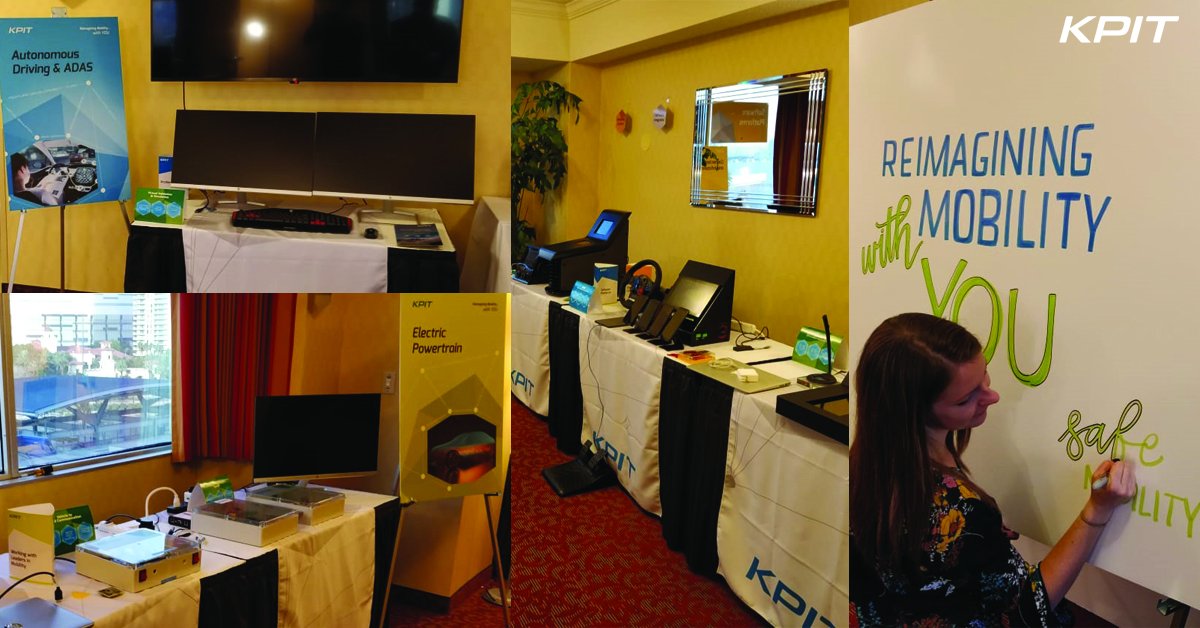 KPIT's tweet photo. A Glimpse of #KPIT at #CES2019 : Solutions for Safe, Clean, Connected &amp; Smart Mobility. #ReimaginingMobility https://t.co/nam89tn6eL