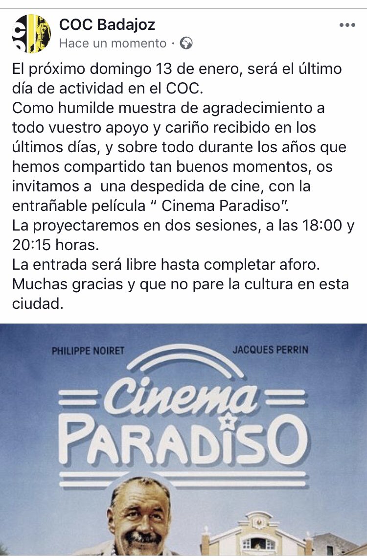 El próximo domingo 13 de enero, será el último día de actividad en el COC.
Como humilde muestra de agradecimiento a  todo vuestro apoyo y cariño recibido en los últimos días, y sobre todo durante los años que hemos compartido tan buenos momentos, os invitamos a  la despedida.