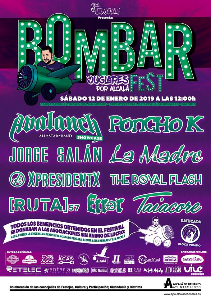 Este próximo sábado 12 de enero en Alcalá de Henares se celebrará el BOMBAR FEST cuyos beneficios irán destinados a AECUM, na asociación sin ánimo de lucro que nace con la intención de promover la calidad de vida en todas sus vertientes. Todo desde las 12 horas.