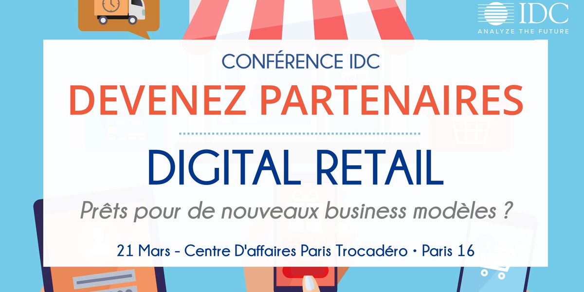 [Devenez Partenaire🤝] #Conference #RETAIL 

Prêts pour de nouveaux #business modèles ?
#Innovation • #ExperienceClient • #Ecosystemes
🗓️21 mars📍Paris   

🌐idc.fr/retail_2019 📨<a href="/EdithTricheux/">Edith Tricheux</a> Directrice #conferences - etricheux@idc.com #IDCRetail  #TransfoNum #retailers