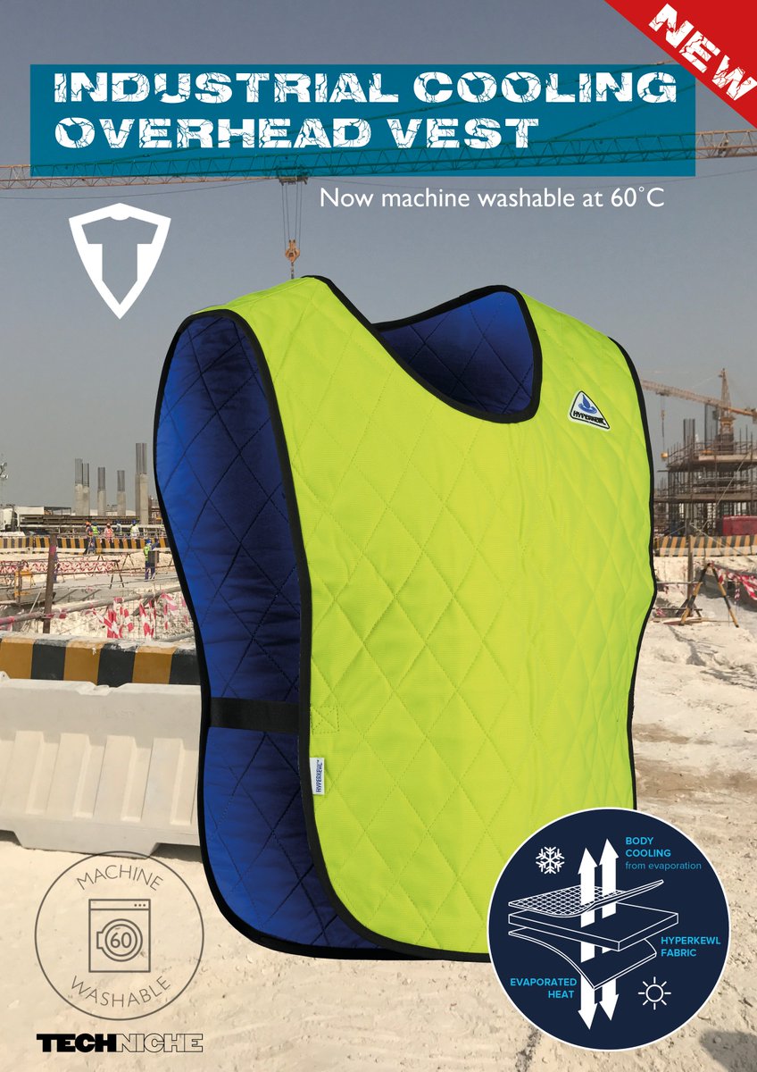 TechNicheEurope's tweet photo. Workers welfare is the 'hot' topic all over the world during hotter months. #heatstress is a big part, drinking #THORZT and cooling down #hyperkewl  successfully helps a workforce reduce #heatstress and #fatigue. Be prepared for summer! #beattheheat #cooling #coolingvest https://t.co/D0iFpX7f01