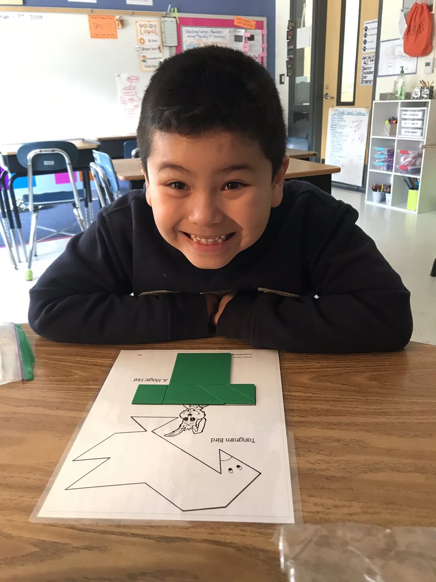 LakewoodElemAIG's tweet photo. Working on #visualspatialthinking in 1st grade! Students used #tangrams to make different figures. They showed great #perseverance and #flexiblethinking! @LakewoodElemAIG https://t.co/75P1jUDb4G
