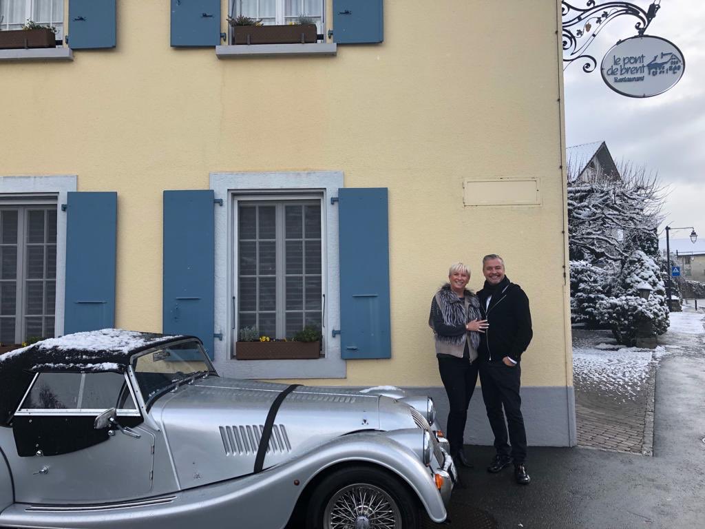 johnmsv's tweet photo. Wonderful lunch with #MrsMSV at #LePontDeBrent #Montreux courtesy @julieirving @SimonHobart #ThankYou https://t.co/RJRg2dbZJ1