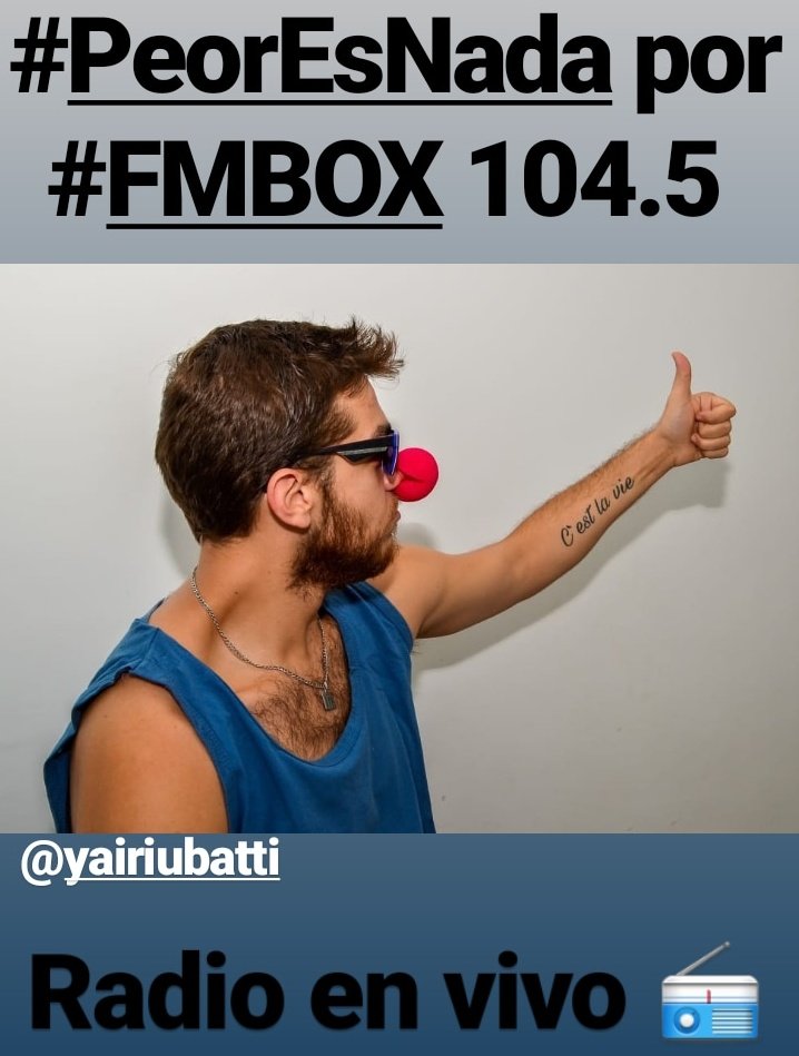 fmboxcolon's tweet photo. Llego @YairIubatti para acompañarte hasta las 15hs con #PeorEsNada por #FMBOX 104.5 radio en vivo! 📻
https://t.co/f2QpdH4wKM
📱 3447575999 https://t.co/n7i2a166ac