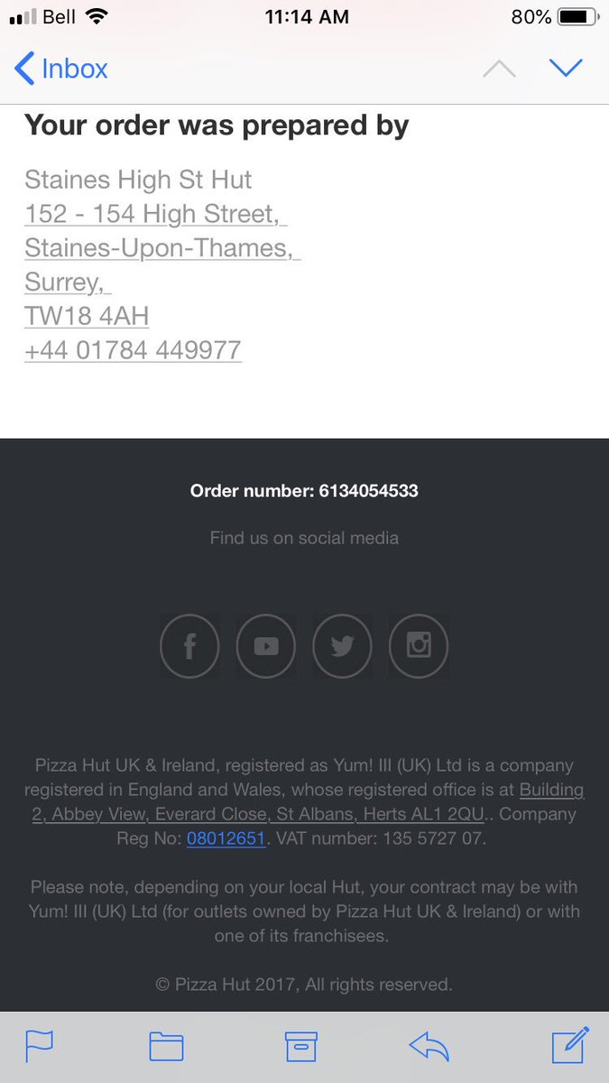 kaydubbya's tweet photo. a woman in the UK who I imagine has the same name as me happens to use my email address for all of her online purchases. my favourite is tracking how many times she orders Pizza Hut on the regular. I’m not judging - we’re kindred spirits and I would someday like to meet her 🍕❤️ https://t.co/g1XKRsrEU4