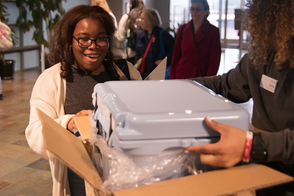 CarolinaUnion's tweet photo. We also have our first Yeti winner! Congratulations to Kimani Smith, who says her favorite Union memory is the Dining In The Dark event hosted by @cuab last semester! https://t.co/atA7MNkLHo