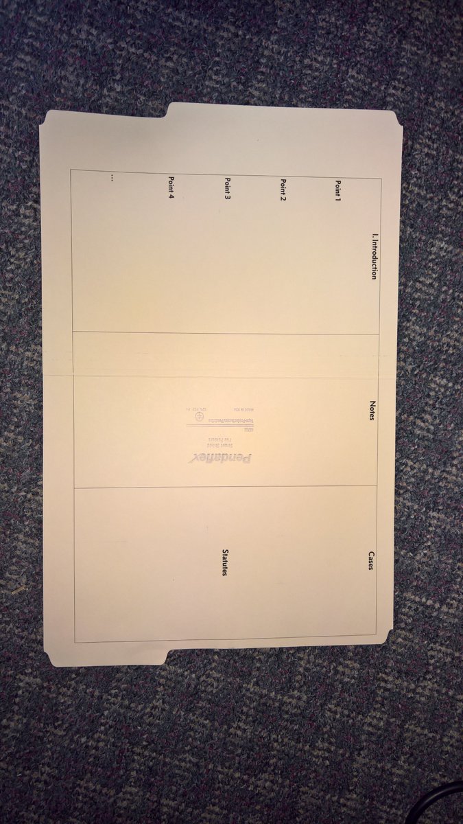WVAppellate's tweet image. Prepping for an OA next week and thought I'd share a trick of mine. W/ my paralegal's help I print my notes directly to the inside of a file folder. I'll keep briefs etc. close at hand, but usually this is all I'll take to the podium.
 #AppellateTwitter