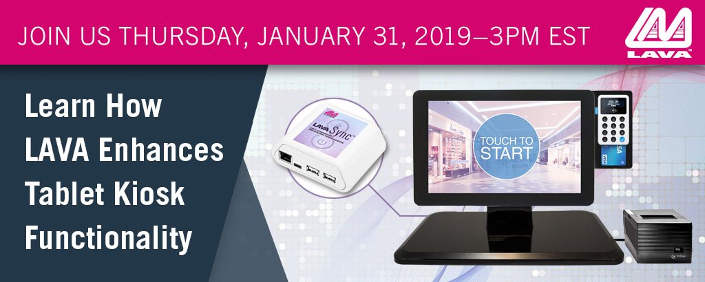 LAVALink's tweet image. Learn how LAVA enhances tablet kiosk functionality. Register today for our 30 minute webinar on January 31, 2019 – 3 PM EST lavasimulcharge.com/webinar0119
#simulcharge #batterymodulation #tabletkiosk #connectivity #enterprisemobility