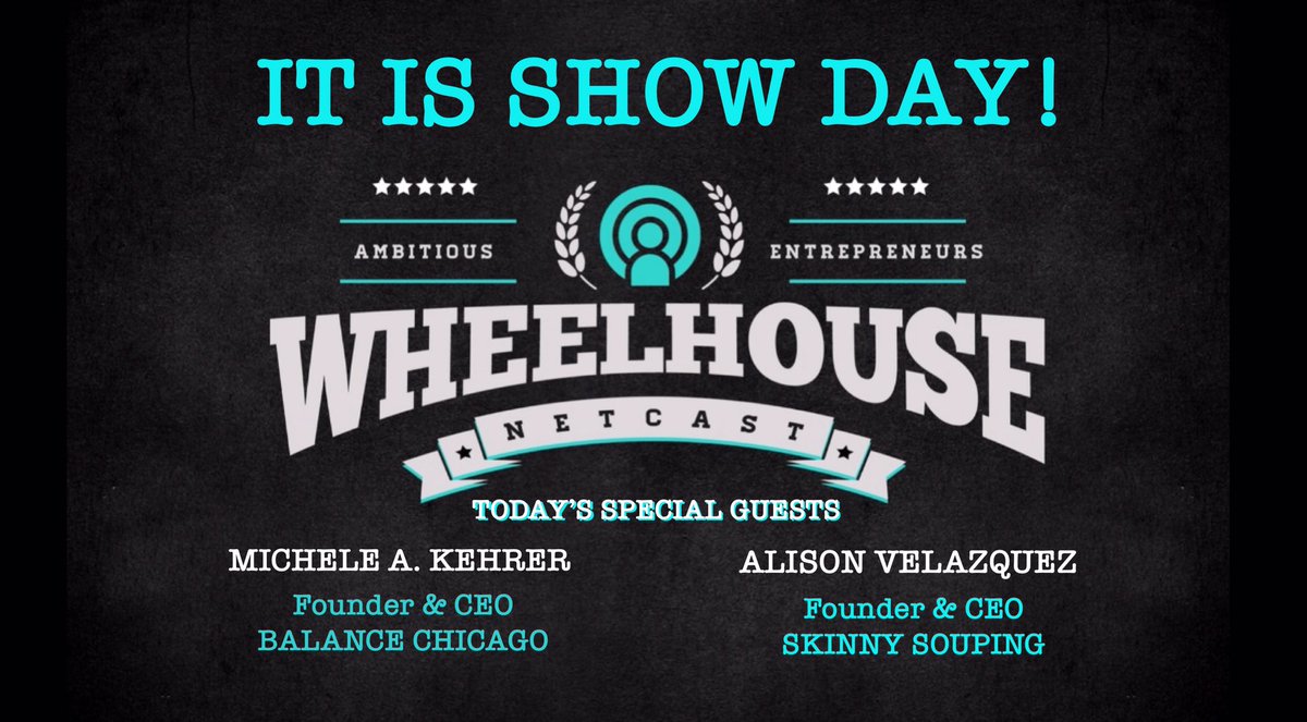 aewheelhouse's tweet photo. Great Show Today Featuring Michele Kehrer (@balancemichele) - Founder/CEO of @balance_chicago &amp; Alison Velazquez (@alisonvelazquez1) - Founder/CEO of @skinnysouping. Tune in @ 3p cst! #health #balance #nutrition #soup #remedy #treatment #vertigo #wednesdaythoughts #wheelhouse #RT https://t.co/cwN6OEkXsr