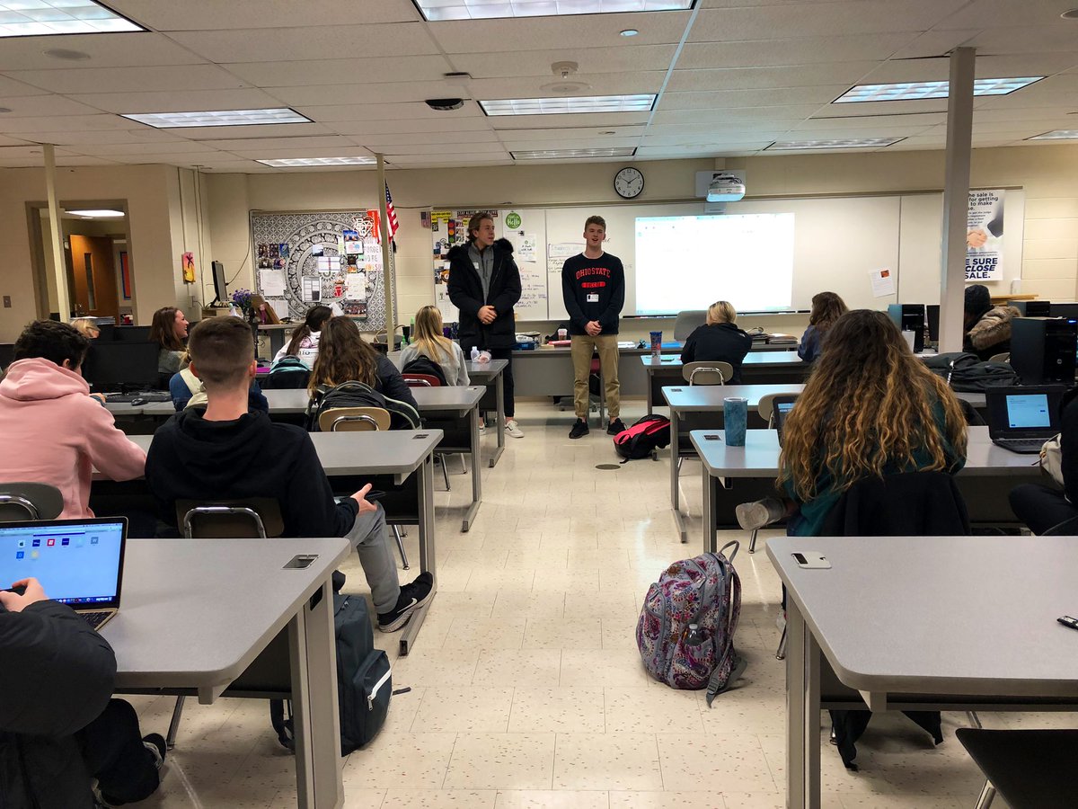 jfrenchiee's tweet photo. Thanks to our SHS DECA Alum for sharing their business wisdom with my marketing students!!! Best wishes on all of your business ventures!  @jaredanderson3_ @gyerman_8 https://t.co/MrR2tJD2rU