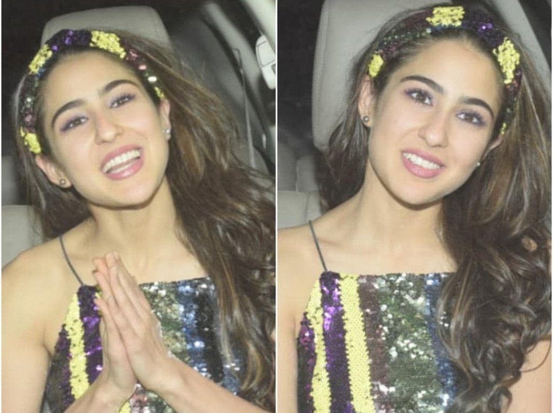 SaraAliKhanFC's tweet photo. #SaraAliKhan at #SimmbaSuccessParty https://t.co/UL2oEC9m7A