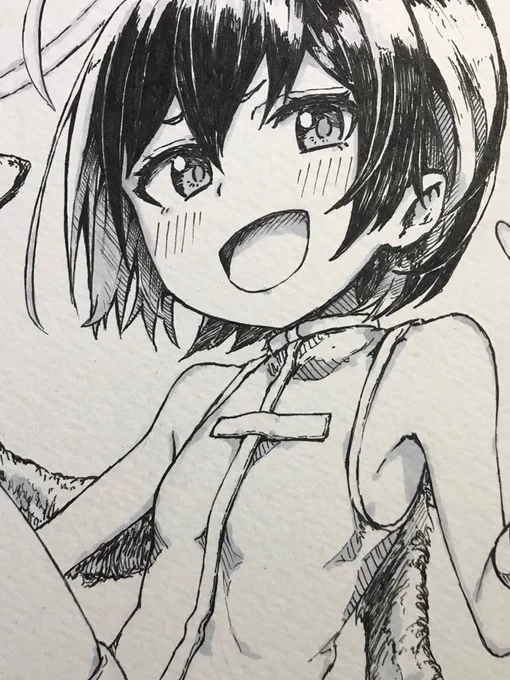 グレーのコピック買ってきたからちょっとだけ塗ってみた
びみょーに雰囲気変わったな 