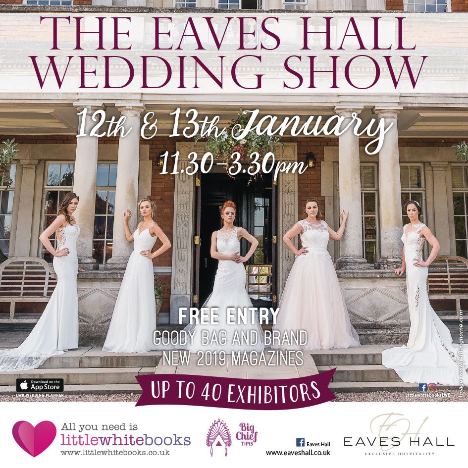 Come and join us for the <a href="/LWBLittleWhite/">Little White Books</a> wedding show this weekend at <a href="/EavesHall_/">Eaves Hall</a>. For free entry, pre-register using the following link >>> littlewhitebooks.co.uk/fair-details.p……