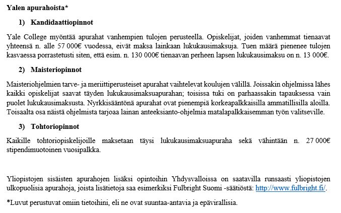 Kiinnostavatko opinnot Yhdysvalloissa mutta lukukausimaksut eivät? Opiskelu voi olla mahdollista myös ilman valtavia lainoja tai varakkaiden vanhempien tukea. Tässä esimerkkinä tietoa Yalen usein runsaskätisistä apurahoista. #FulbrightFinland