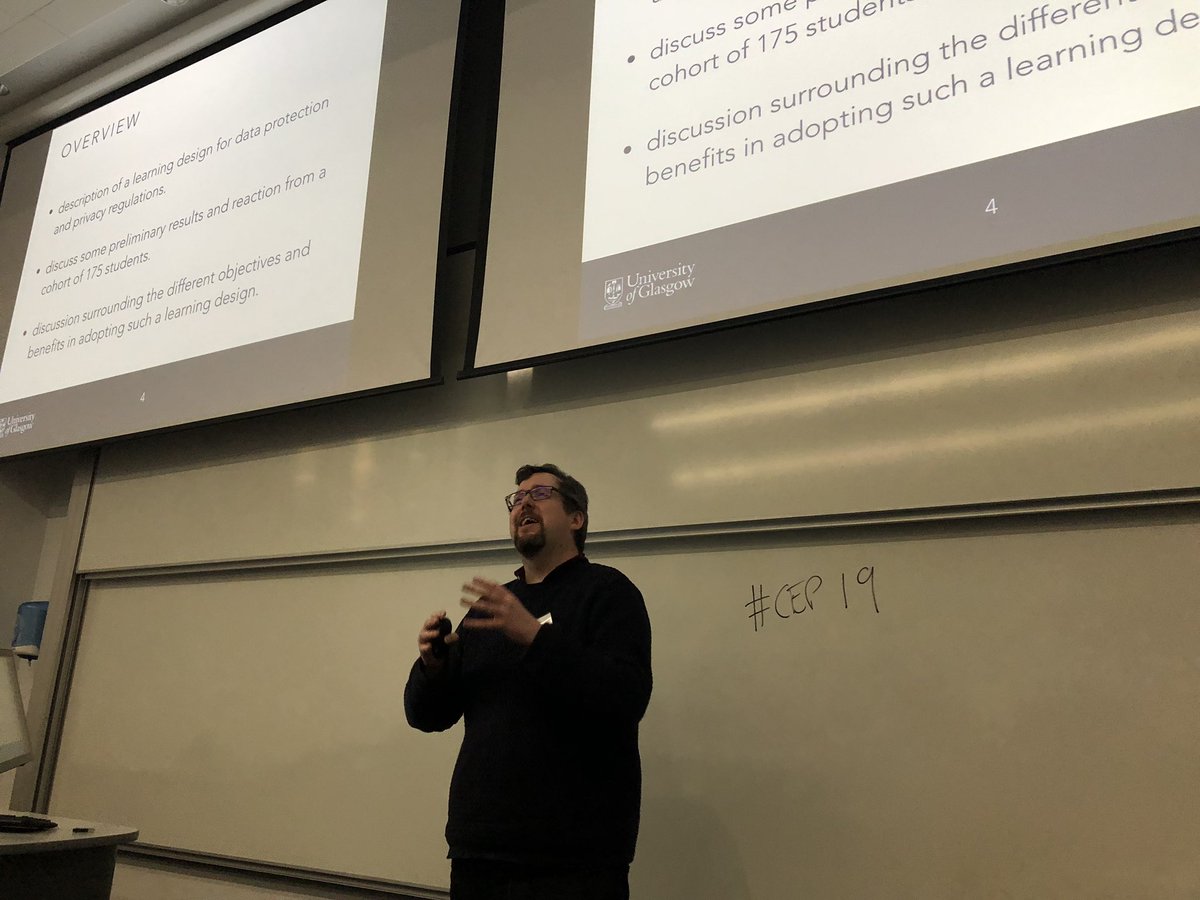 CompEdPractice's tweet photo. Data Protection and Privacy - thanks to @josephmaguire from Glasgow University for his talk at #CEP19 @ukicse https://t.co/tX24JqCMGr