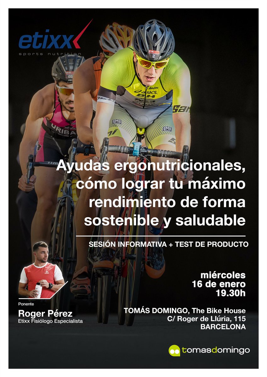 TOMASDOMINGO's tweet photo. Charla de nutrición + Test de producto by @EtixxES 
El próximo miércoles 16 de enero en nuestra tienda, ¡no te la pierdas!

Os podéis apuntar a través de este link: https://t.co/xk2e9lxYvs https://t.co/dTlXkLnJVn