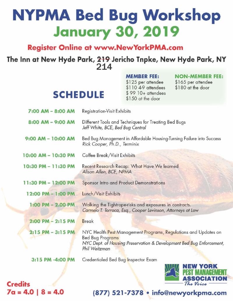 NYPMA's tweet photo. Bedbug Workshop January 30th! https://t.co/PvsQkzfVM1