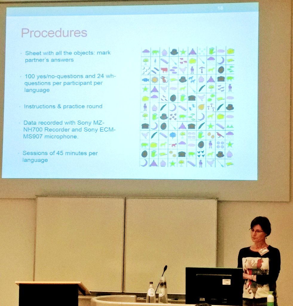 BHL2019's tweet photo. Antje Muntendam is presenting on Bilingualism and prosody: yes/no-questions and wh-questions in Peruvian Quechua and Spanish #BHL2019 #quechua #lucl https://t.co/tsEZr9Qmg2