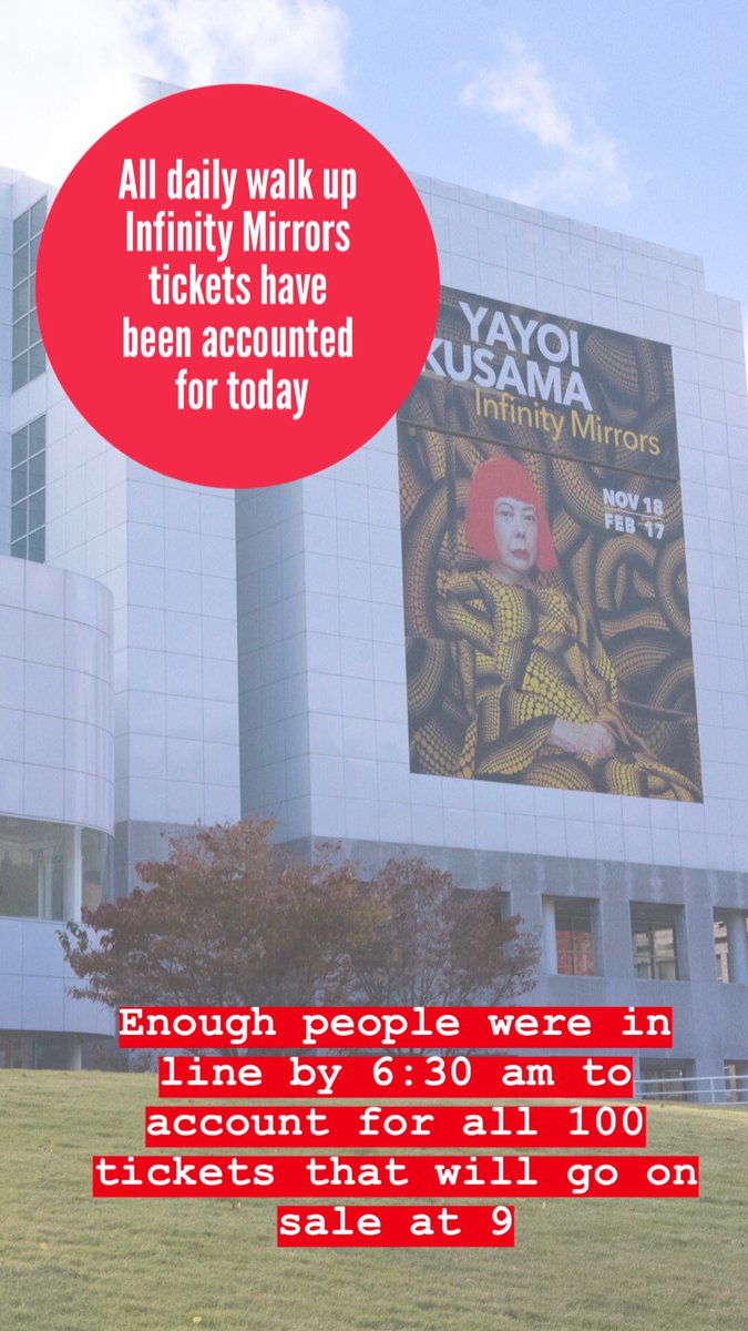 HighMuseumofArt's tweet photo. #infiniteKusama tickets are all accounted for, the people to get the 100th ticket got in line around 6:30 am https://t.co/3zI4nmX7La