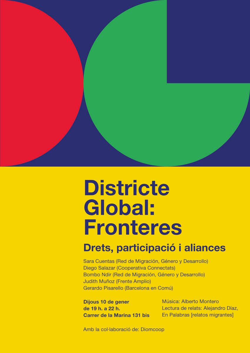 marina_marciana's tweet photo. 🗣 Mañana hablaremos sobre participación y fronteras con @G_Pisarello @SaraCuentas @bombs1961 @Diegosalazar_ @judithmusaa
🔺🔝Debate, música, literatura y gastronomía diversa asegurada! #DistricteGlobal #fronteres https://t.co/ZBGPMtzgWU