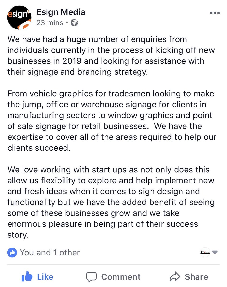 We are so lucky to have such a good local #businesscommunity! Great to see one #localbusiness supporting other fledgling #startupbusiness! Great work <a href="/esignuk/">Esign Media</a>.
#❤️brightlingsea #lovebrightlingsea #brightlingsea #essex #colchester #clacton #business #localbusiness #signage
