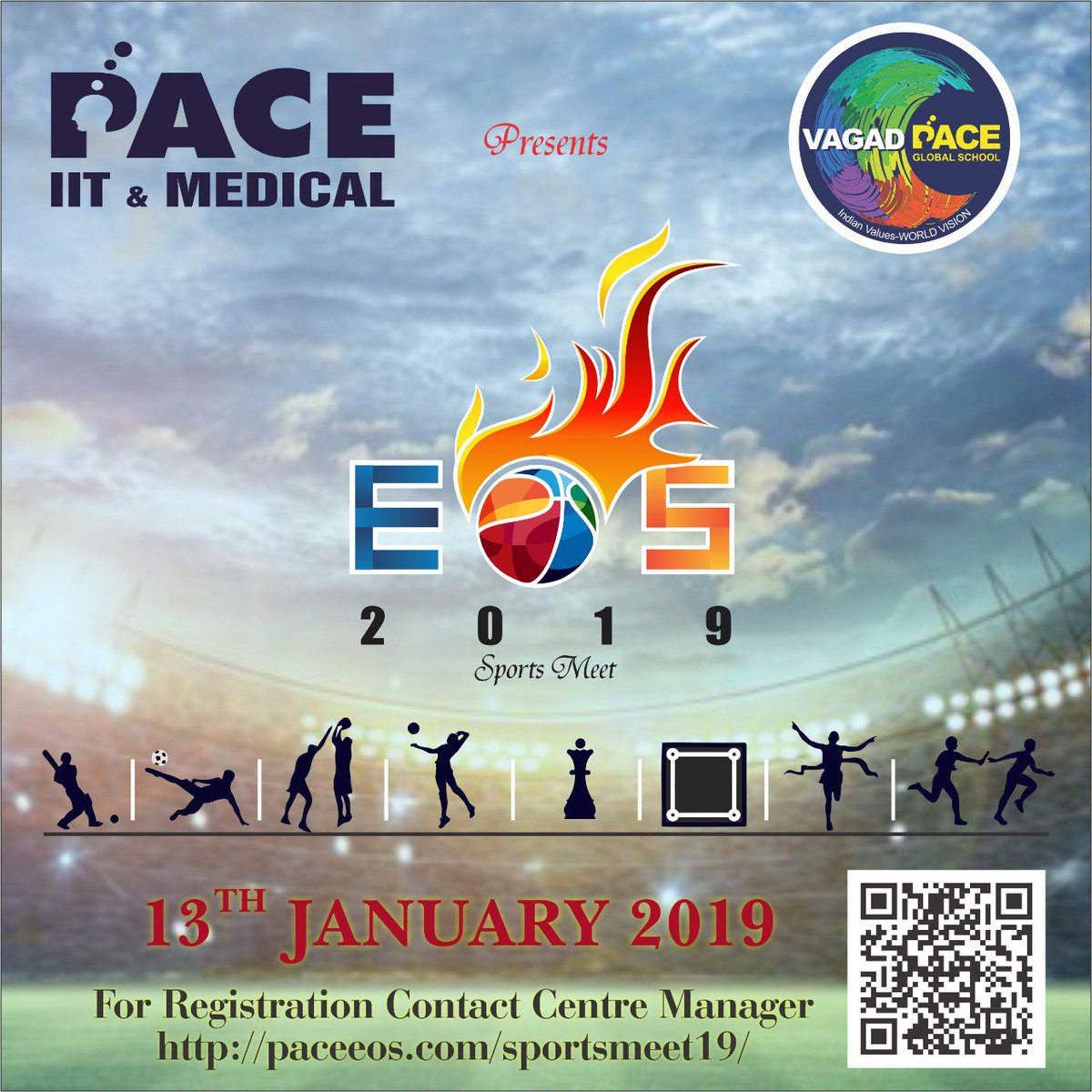 IITians_PACE's tweet photo. PACE EOS Sports Meet 2019 on 13th January.
Showcase your talents and win exciting prizes.
Register today!

PS: Only for PACE students.

#13Jan #EOS #SportsMeet #Talent #SportsmenSpirit #IITianspace https://t.co/Y8GokA3NLD