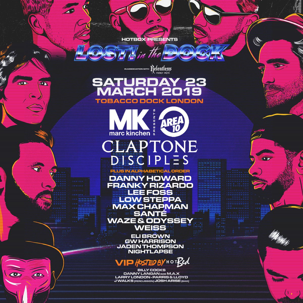 seetickets's tweet photo. .@HotBoxLDN presents LOST! in the Dock, Saturday, 23rd March. Acts include @Lowsteppa, @MarcKinchen, @Disciples, @dannyhowarddj and many more! Get your tickets here: https://t.co/uhnfik3cpb https://t.co/m71M0K2rvb
