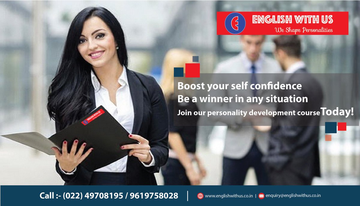 EnglishWithUs1's tweet photo. Boost your self-confidence,
Be a winner in any situation.
Join our personality development course Today!

Call us: 022 49708195 / 9619758028
Or Visit our website https://t.co/xBh62YxGtP

#EnglishWithUs #LearnEnglish #JoinUs #Coaching #Training #TrainingCourses #Trainings #seminar https://t.co/tzap6unume
