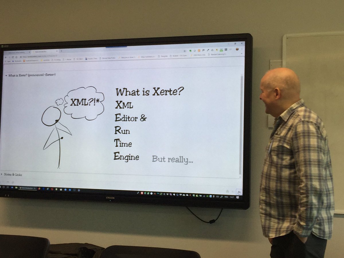 futureteacher30's tweet photo. @ronm123 gives a introduction in #Xerte @ft30uk conference. https://t.co/jOLhPDrfSj