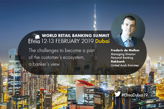 Get a banker’s view of how challenging it is to become a part of the customer’s ecosystem at #EfmaDubai19 with <a href="/fpgdemelker/">Frederic de Melker</a>  &amp; <a href="/RAKBANKlive/">RAKBANK</a>  
👉 ow.ly/denA30nei4g