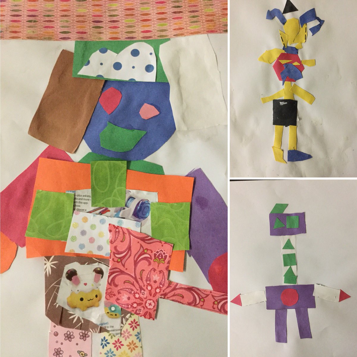 KMArtRoom's tweet photo. Kindergarten demonstrates proper use of materials as they utilize glue and shapes to create a collage! #kmdolphins #kmartroom @BPD3KM #elementarycollage https://t.co/o761EjalmE