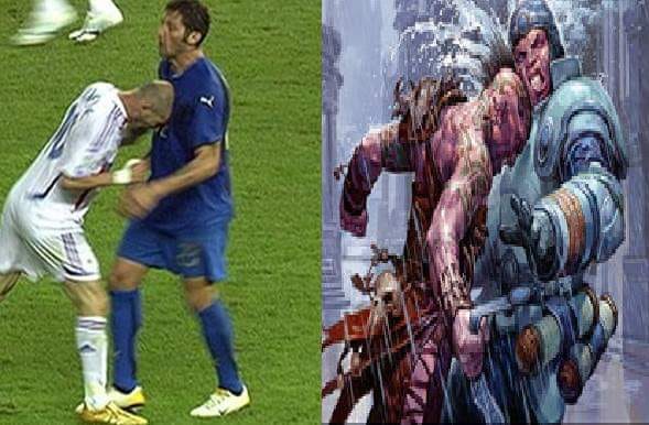 Fil_gri_84's tweet photo. #SavageSmash remembers Zidane-Materazzi headshot on #FIFAWorldCup 2006 #MTGRNA #Mtg https://t.co/sMPe4IYFBd
