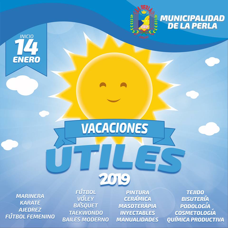 #VACACIONESÚTILES #TOTALMENTEGRATUITO⚽🏀
Les informamos que ya están abiertas las inscripciones para las vacaciones útiles 2019, las cuales se iniciarán el 14 de enero y podrán participar niños, jóvenes y adultos de nuestro distrito.