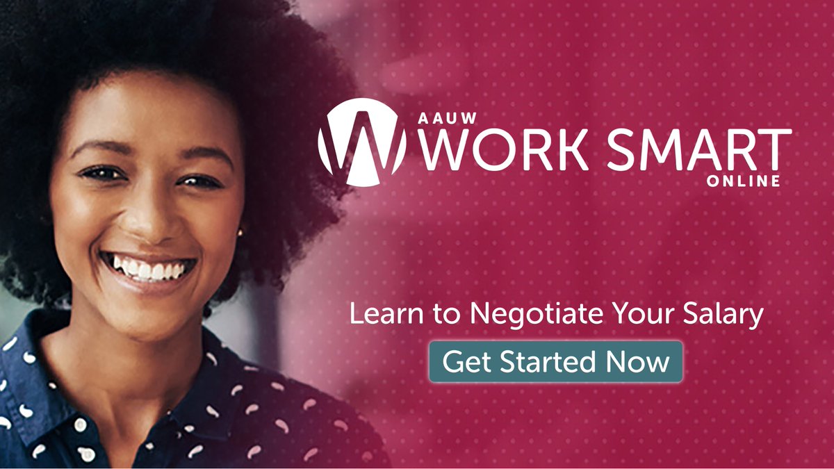 AAUW's tweet photo. Chip away at your own personal #paygap by learning to negotiate your salary confidently. Check out @AAUW’s online salary negotiation course: https://t.co/woVyE38r6t #demandmore https://t.co/xH4V9RbtYz